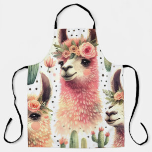 Tablier Aquarelle vintage Cute Llama
