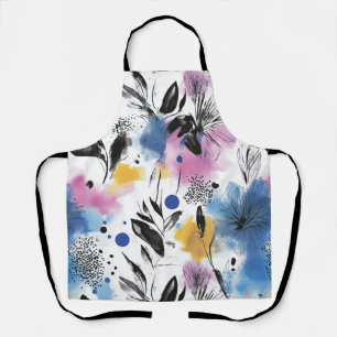 Tablier Aquarelle vintage Floral Abstrait Motif (13)
