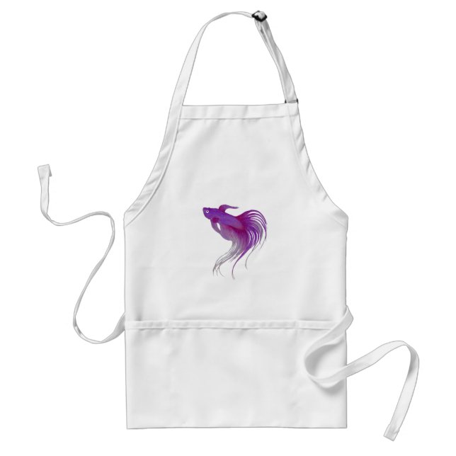 Tablier Aquarelle violette Betta Fish (Devant)