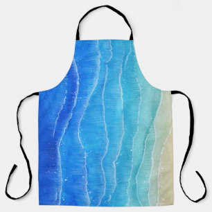 Tablier Aquarelle vue mer et plage.