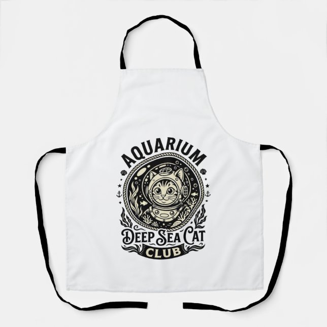 Tablier Aquarium Chat de mer profond Graphique de chat drô (Recto)