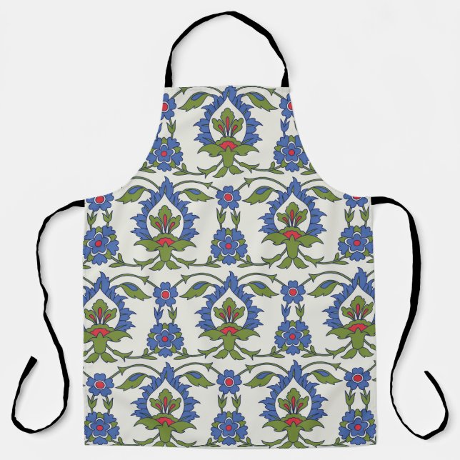 Tablier Arabe Traditionnel : Carrelage Iznik sans couture. (Recto)