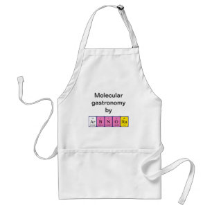 Tablier Arbnora nom de table périodique apron