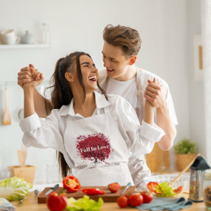 Tablier Arbre de mariage au cœur rouge feuillage