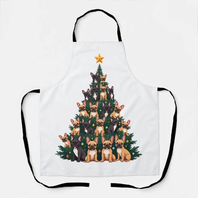 Tablier Arbre de Noël avec chiens Terrier Noël Cadeau (Recto)