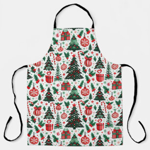 Tablier Arbre de Noël, cadeaux, sucre de canne