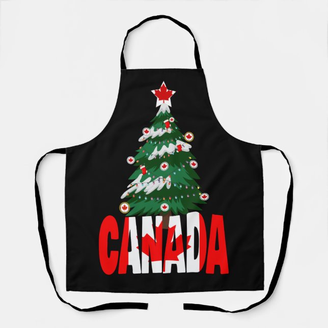 Tablier Arbre de Noël canadien de Noël canadien (Recto)