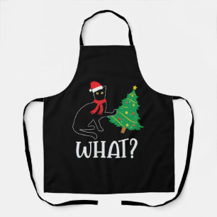 Tablier Arbre de Noël Chat Drôle sur Chat Quoi
