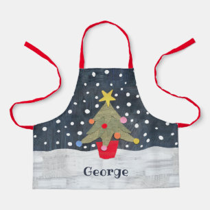 Tablier Arbre de Noël mignon personnalisé