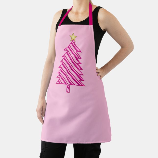 Tablier Arbre de Noël moderne en Pink Peppermenthe (Insitu)