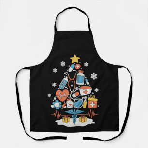 Tablier Arbre de Noël Outils médicaux Infirmière Médecin X