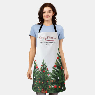 Tablier Arbre de Noël personnalisé au nom de famille