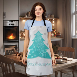 Tablier Arbre de Noël turquoise