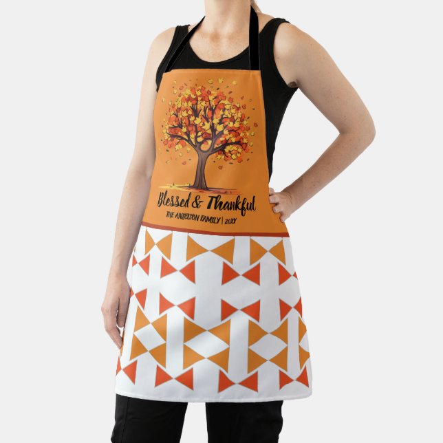 Tablier Arbres d'automne dorés Joyeux Thanksgiving (Insitu)