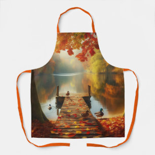 Tablier Arbres d'automne & lac avec canards