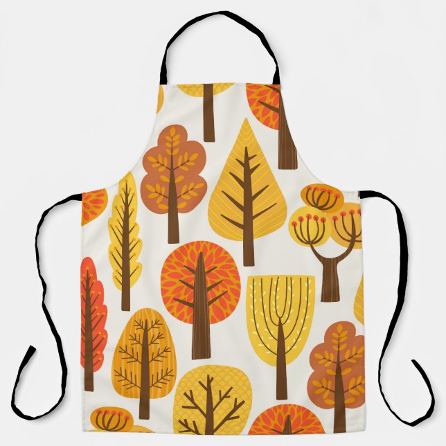Tablier Arbres d'automne, motif sans soudure. (Recto)