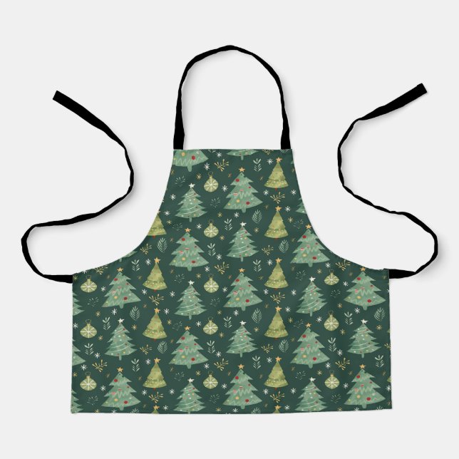 Tablier Arbres de Noël et ornements Motif (Recto)