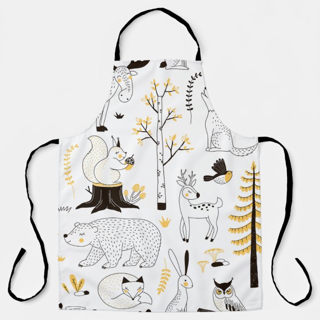Tablier Arbres forestiers d'automne Motif Feuille (Recto)