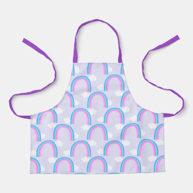 Tablier Arc-en-ciel avec nuage lilas (Recto)
