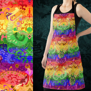 Tablier Arc-en-ciel Dragon Damask - Couleurs Gay pride