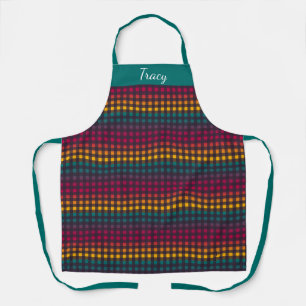 Tablier Arc-en-ciel En vichy nom personnalisé Apron