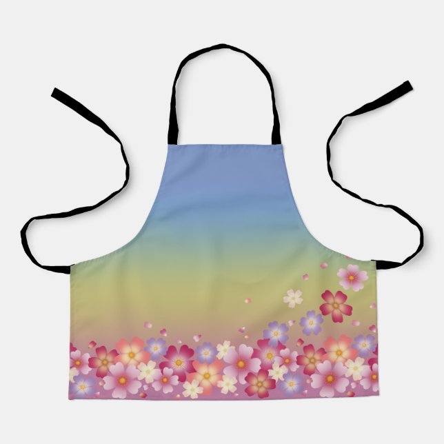 Tablier Arc-en-ciel mixte Sakura Blossoms Kimono Style (Recto)