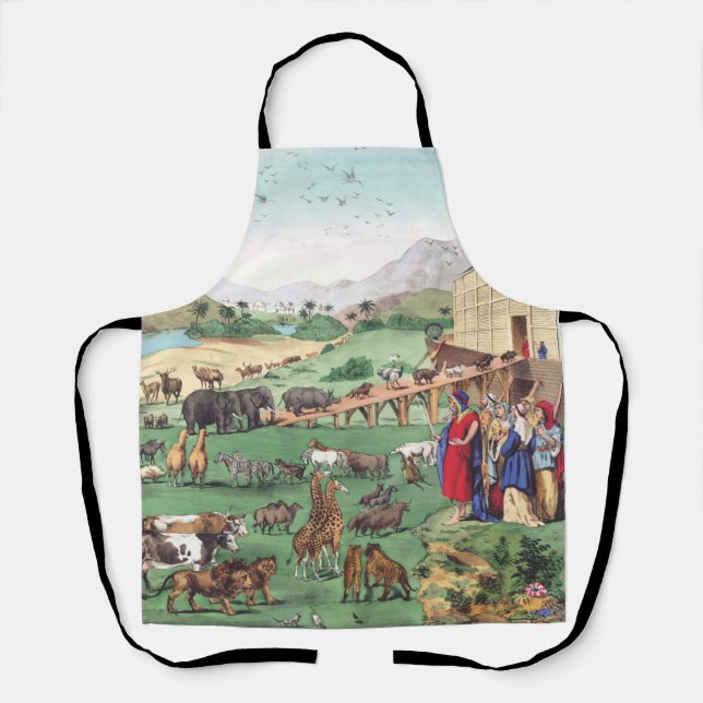 Tablier Arche de Noé avec des animaux (Recto)
