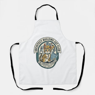Tablier Architect Building Cat Cat Graphic Tee Art - Archi