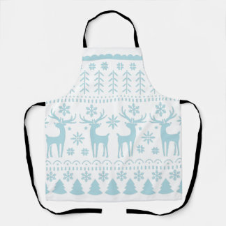 Tablier Arctic Blue Folk Art thème hiver