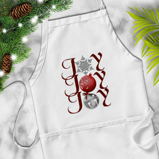 Tablier Argent rouge Noël Joie Apron