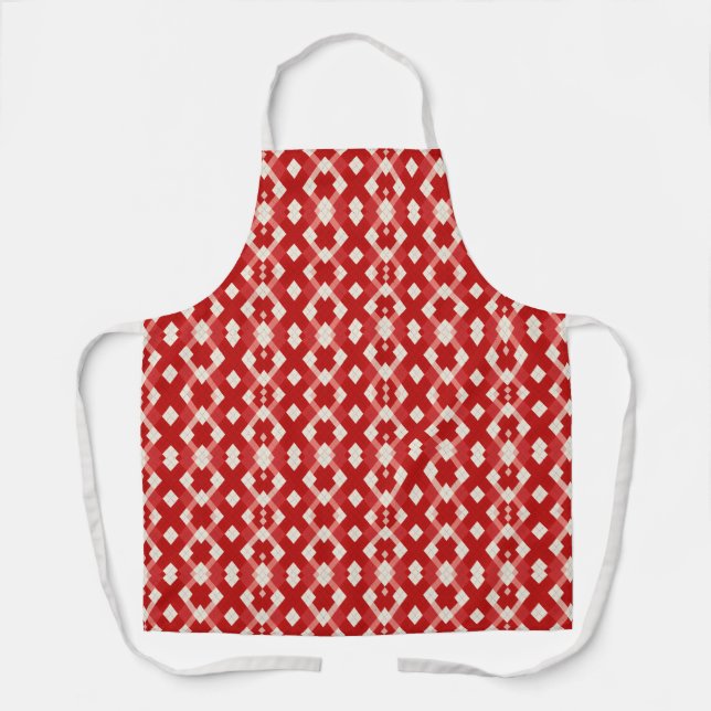 Tablier Argyle, rouge blanc rose Saint-Valentin  (Recto)