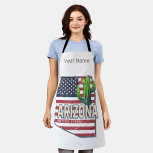 Tablier Arizona State États-Unis Carte Retro Vintage USA