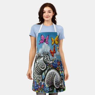 Tablier Armadillos Bluebonnets et papillons