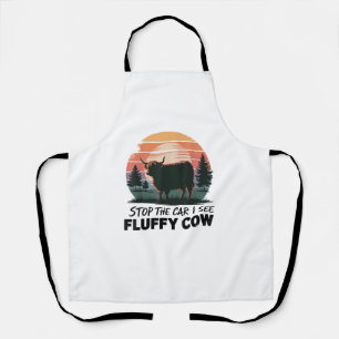 Tablier Arrêtez La Voiture Voir Fluffy Cow Highland Cow Fa