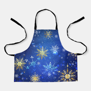 Tablier Arrière - plan Bleu XMAS avec des flocons de neige
