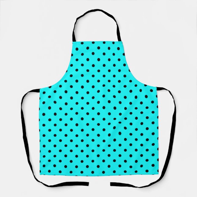 Tablier Arrière - plan de pois turquoise (Recto)