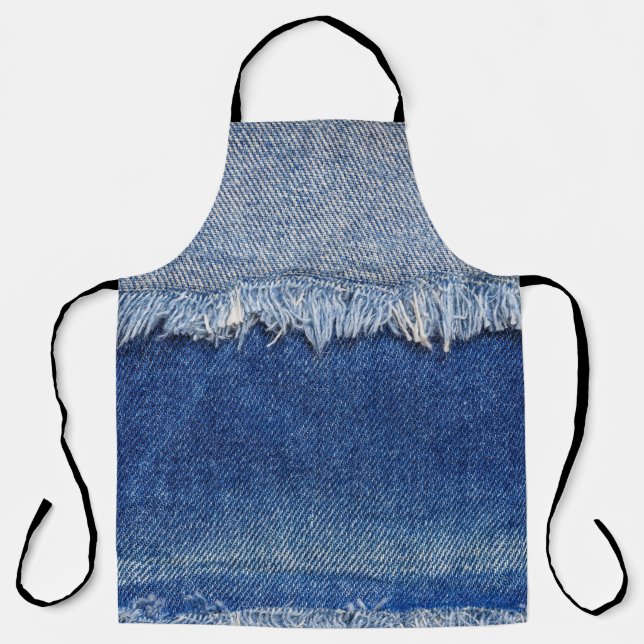 Tablier Arrière - plan de tissu Denim Jeans déchiré (Recto)