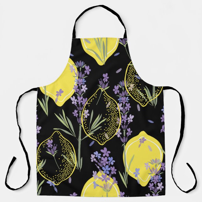 Tablier Arrière - plan floral avec fleurs de lavande dessi (Recto)