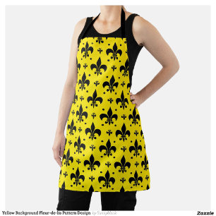 Tablier Arrière - plan Jaune Fleur-de-lis Motif Design