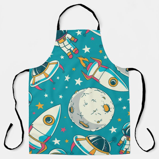 Tablier Arrière - plan sans couture avec astronautes de do (Recto)