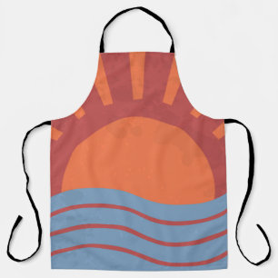 Tablier arrière - plan vintage avec mer et soleil. Rétro é