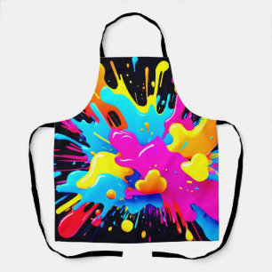 Tablier Art à éclaboussure couleur néon