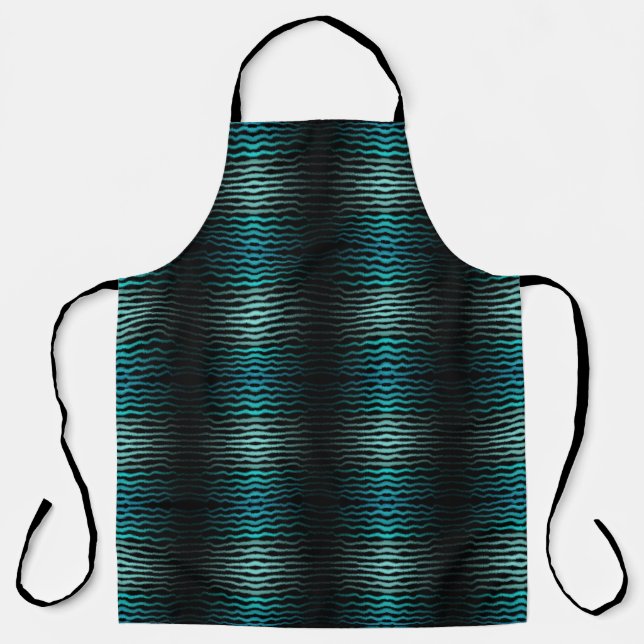 Tablier Art abstrait de vagues turquoise salées de plage c (Recto)