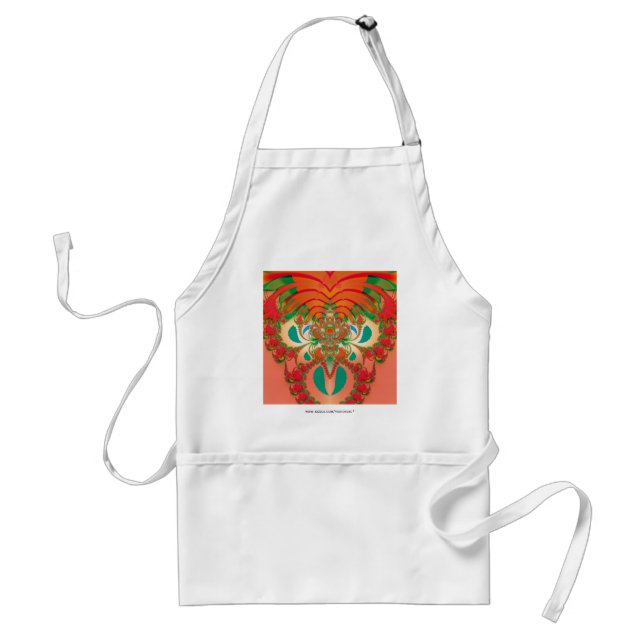 Tablier Art abstrait fractal de hibou rouge (Devant)