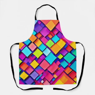 Tablier Art Abstrait géométrique vibrant