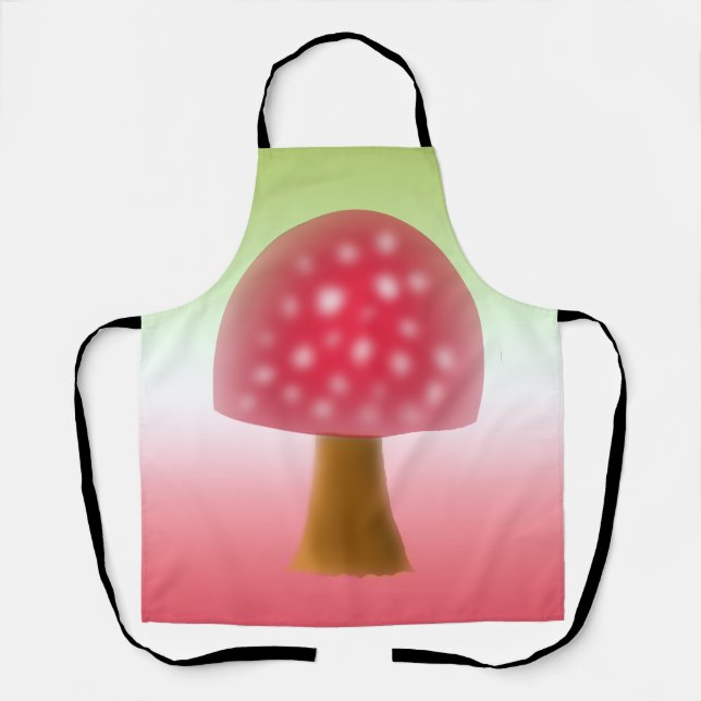 Tablier Art amusant des champignons rouges et blancs (Recto)