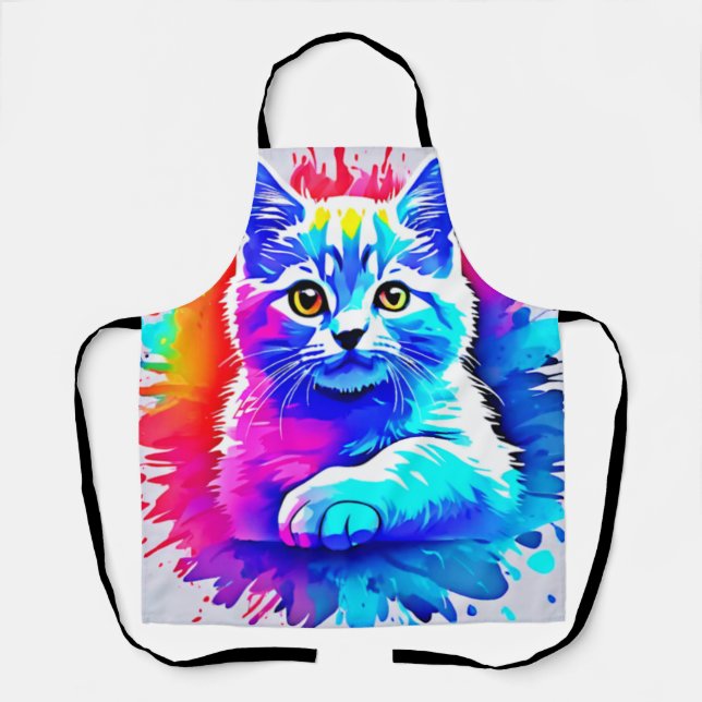 Tablier Art Chat coloré (Recto)