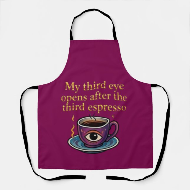 Tablier Art de café mystique moderne Ma collection du troi (Recto)