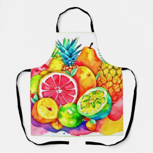 Tablier Art de dessin animé de fruits tropicaux