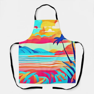 Tablier Art de dessin animé de nature vibrante